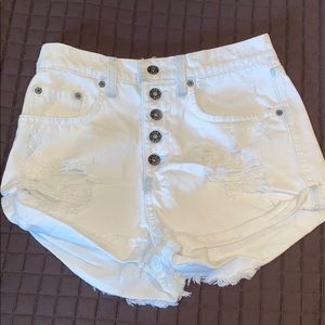 White jean shorts